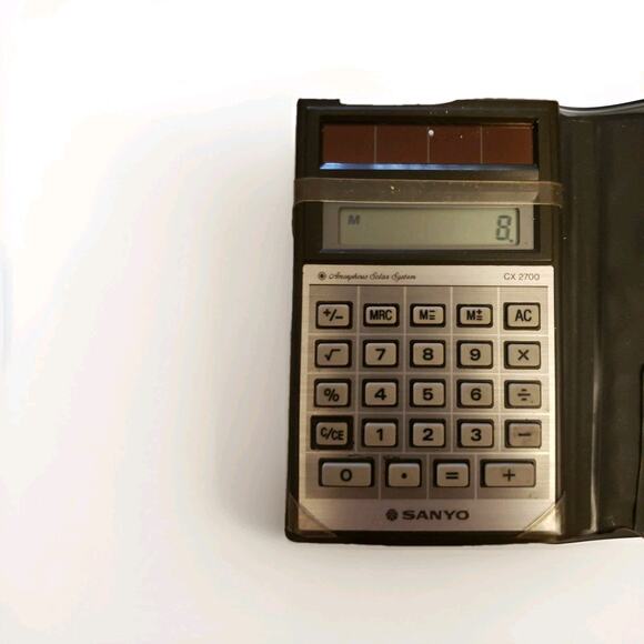 Vintage Black Sanyo Solar Pocket Calculator Cx 2700 - Picture 2 of 4